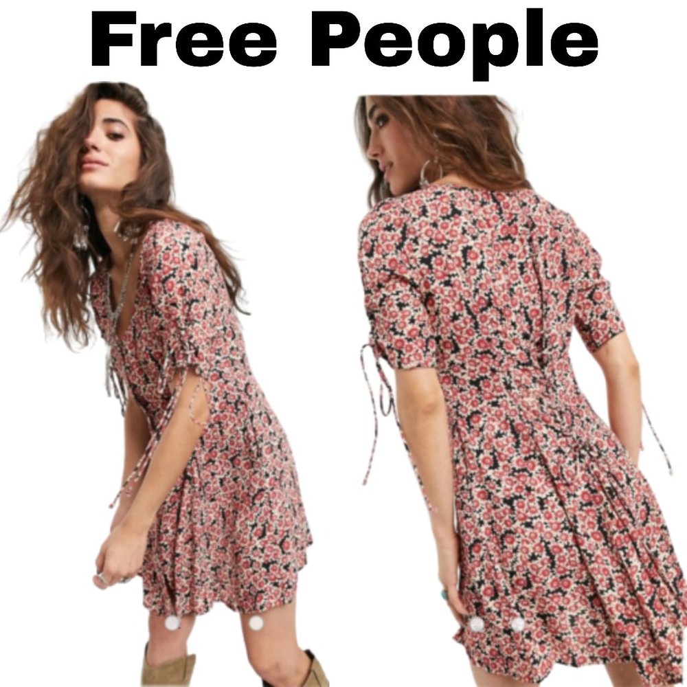 Free People NWT lace-up back front button